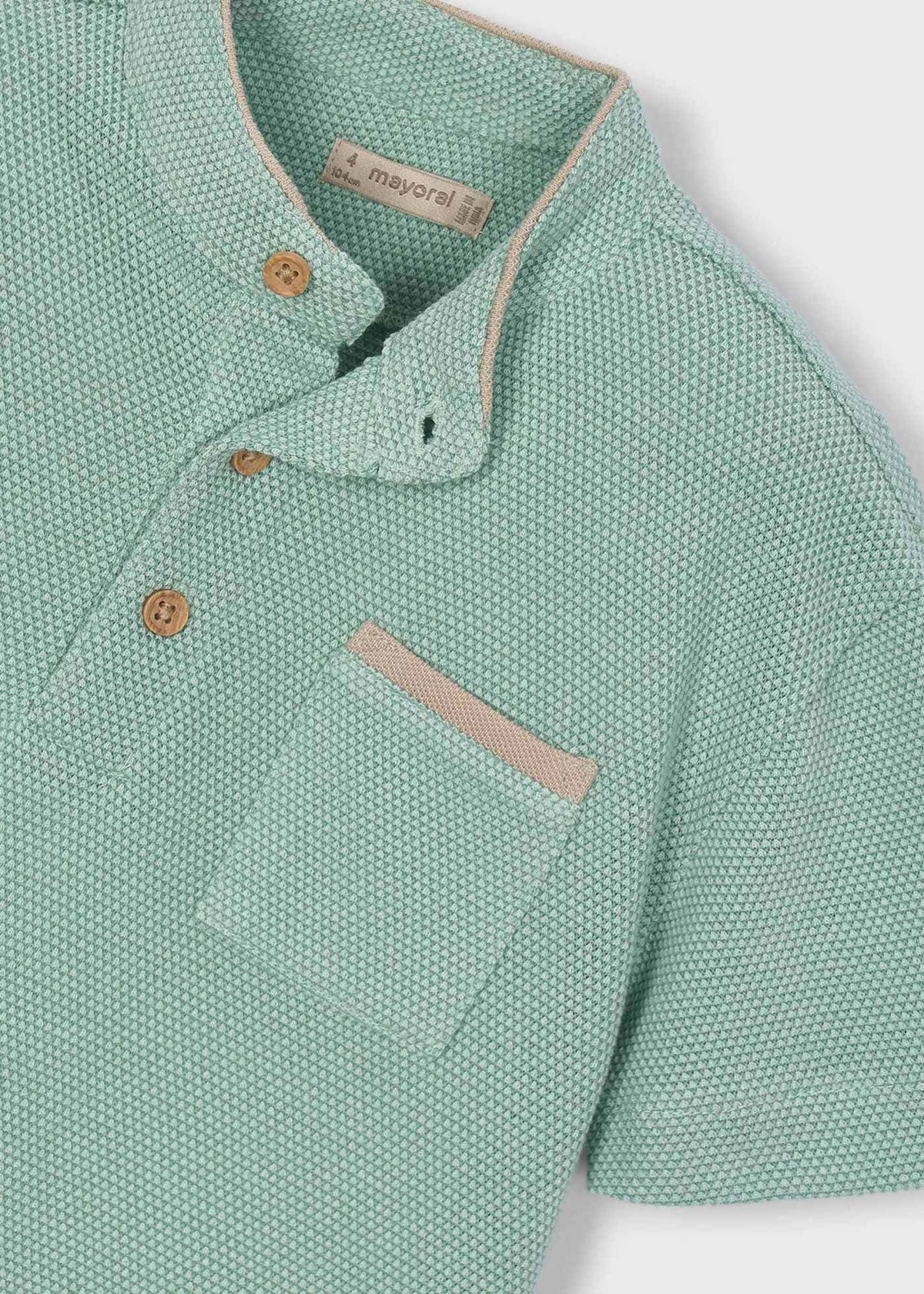 Boy's polo shirt with mandarin collar
