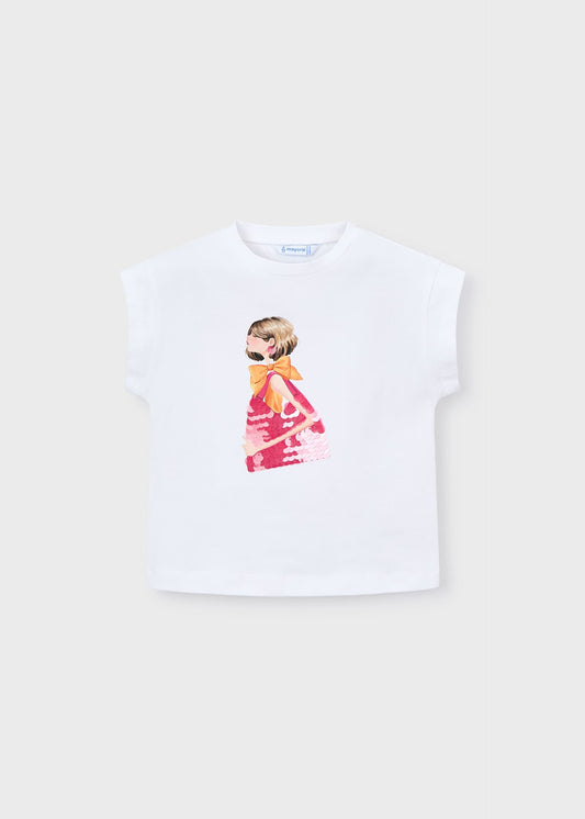 Doll print t-shirt girl