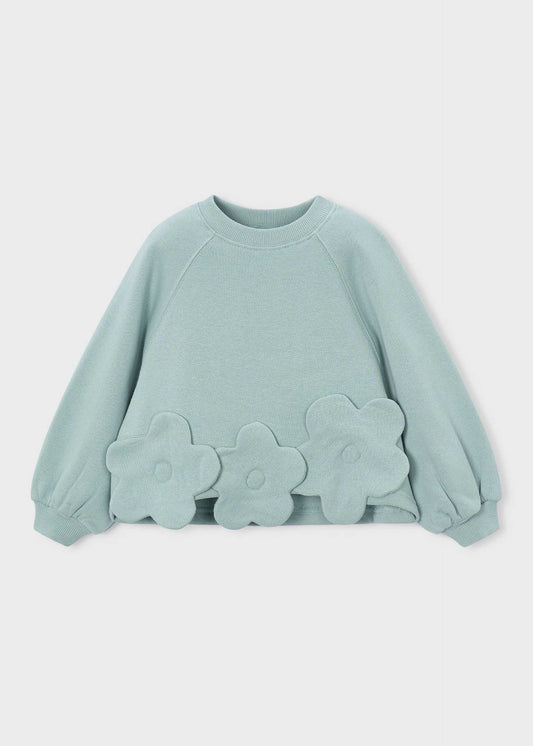 Mädchen-Pullover mit Blumenapplikation