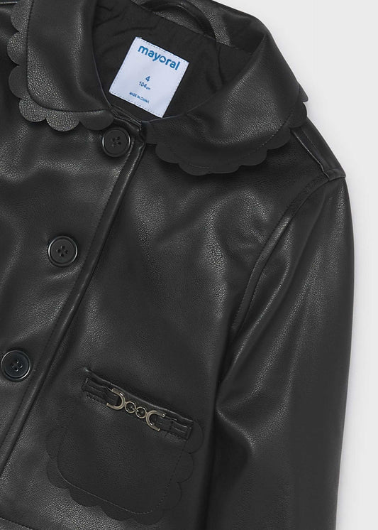 Girl faux leather jacket