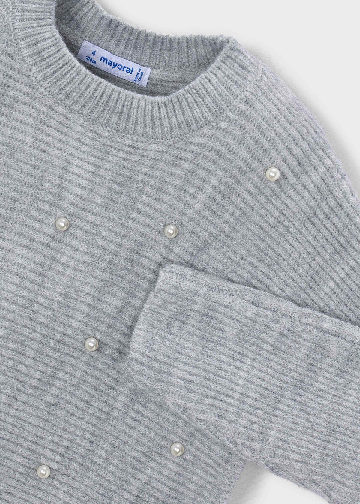 Girl knit pearls jumper