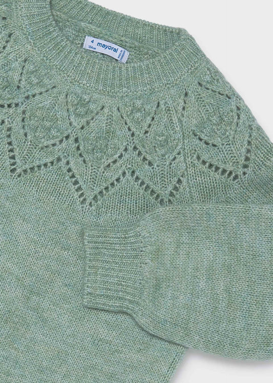 Mädchen-Ajourpullover