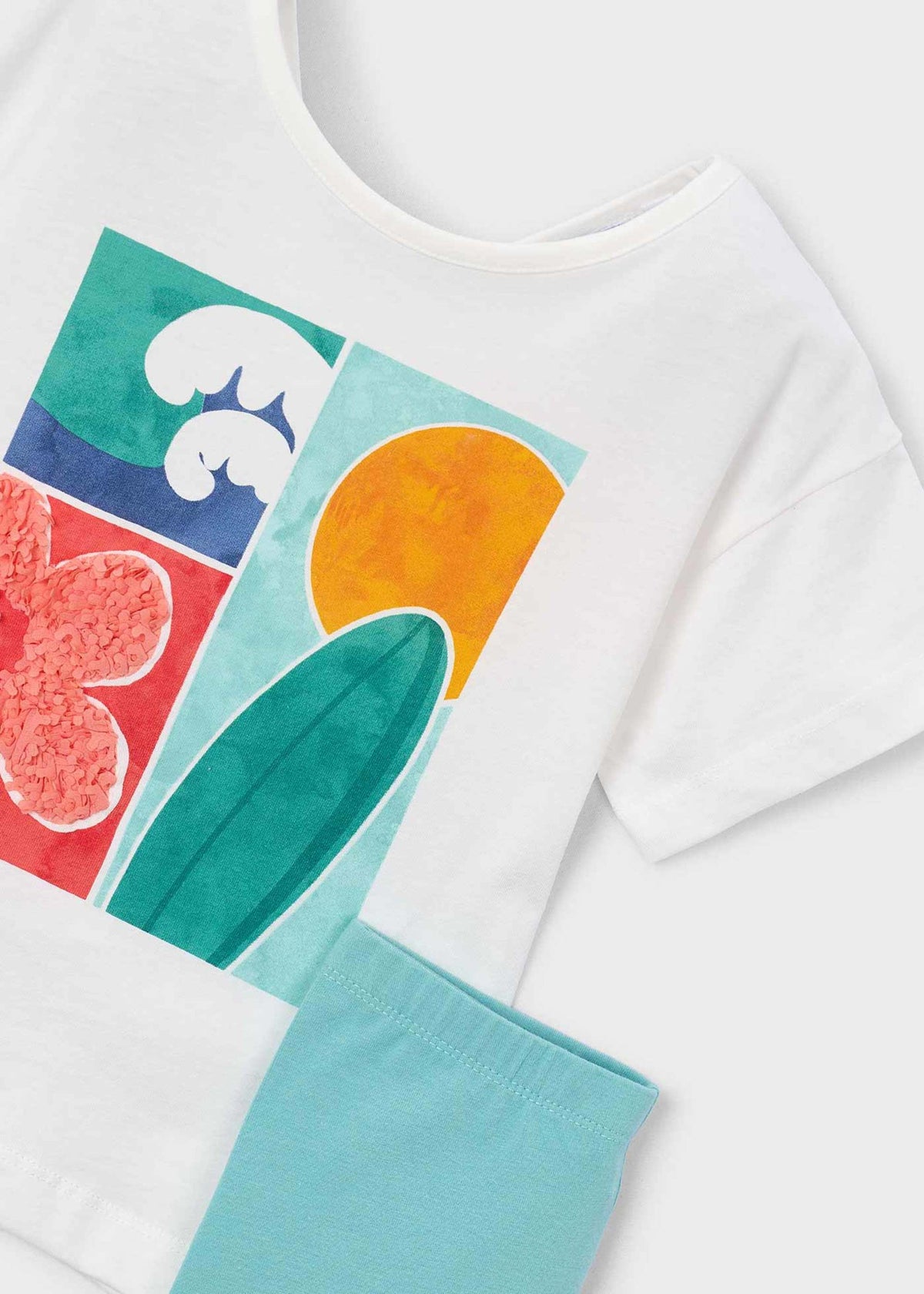 Set aus Mädchen-Leggings in 3/4-Länge und T-Shirt