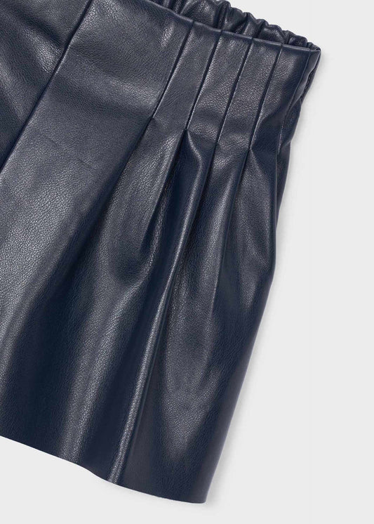 Girl's faux leather Bermuda