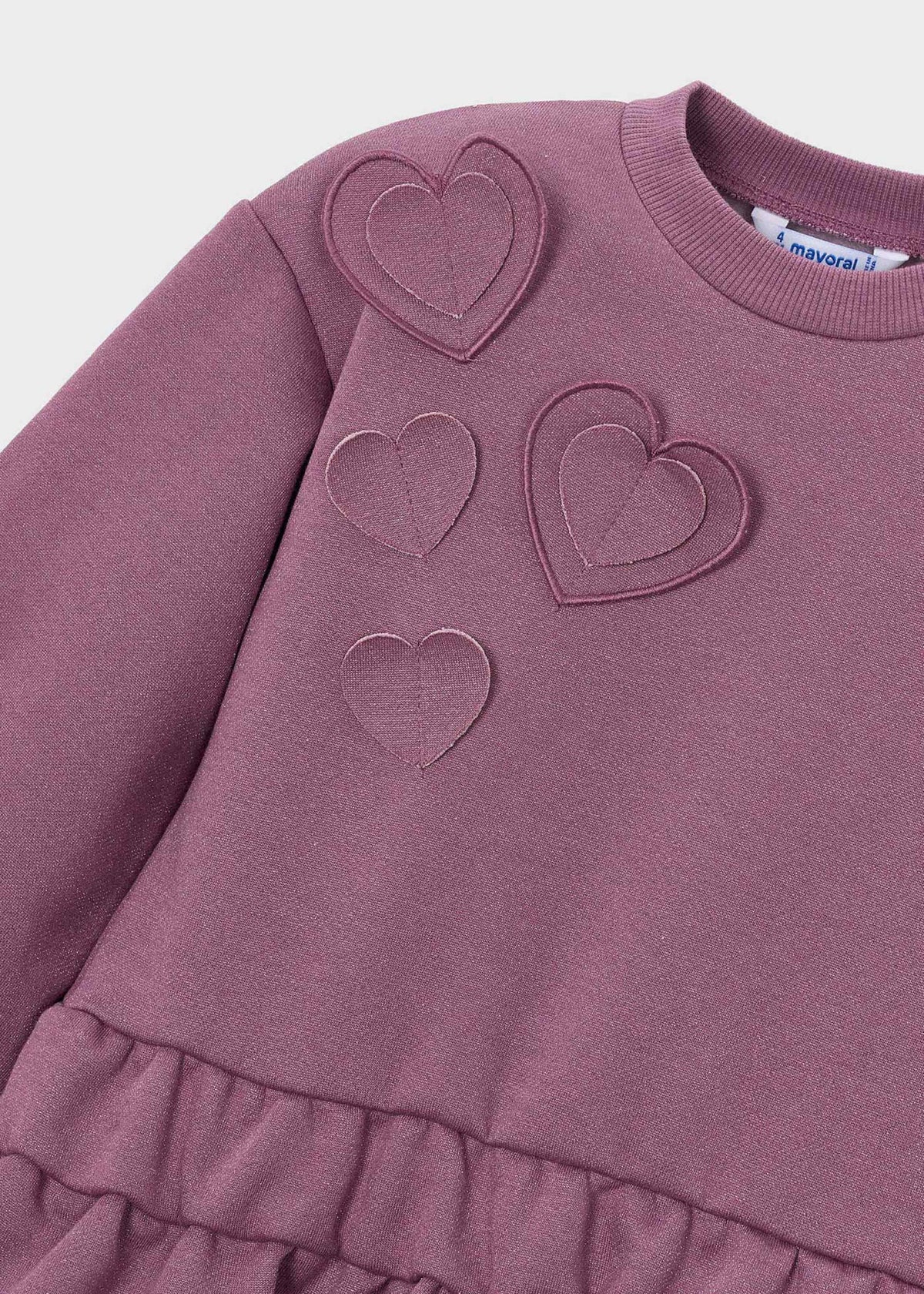 Fleecekleid mit Herzmuster für Mädchen