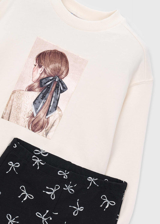 Girls' leggings and sweatshirt set