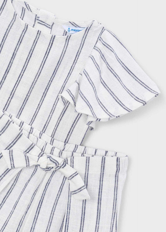 Girls' striped skirt and blouse set
