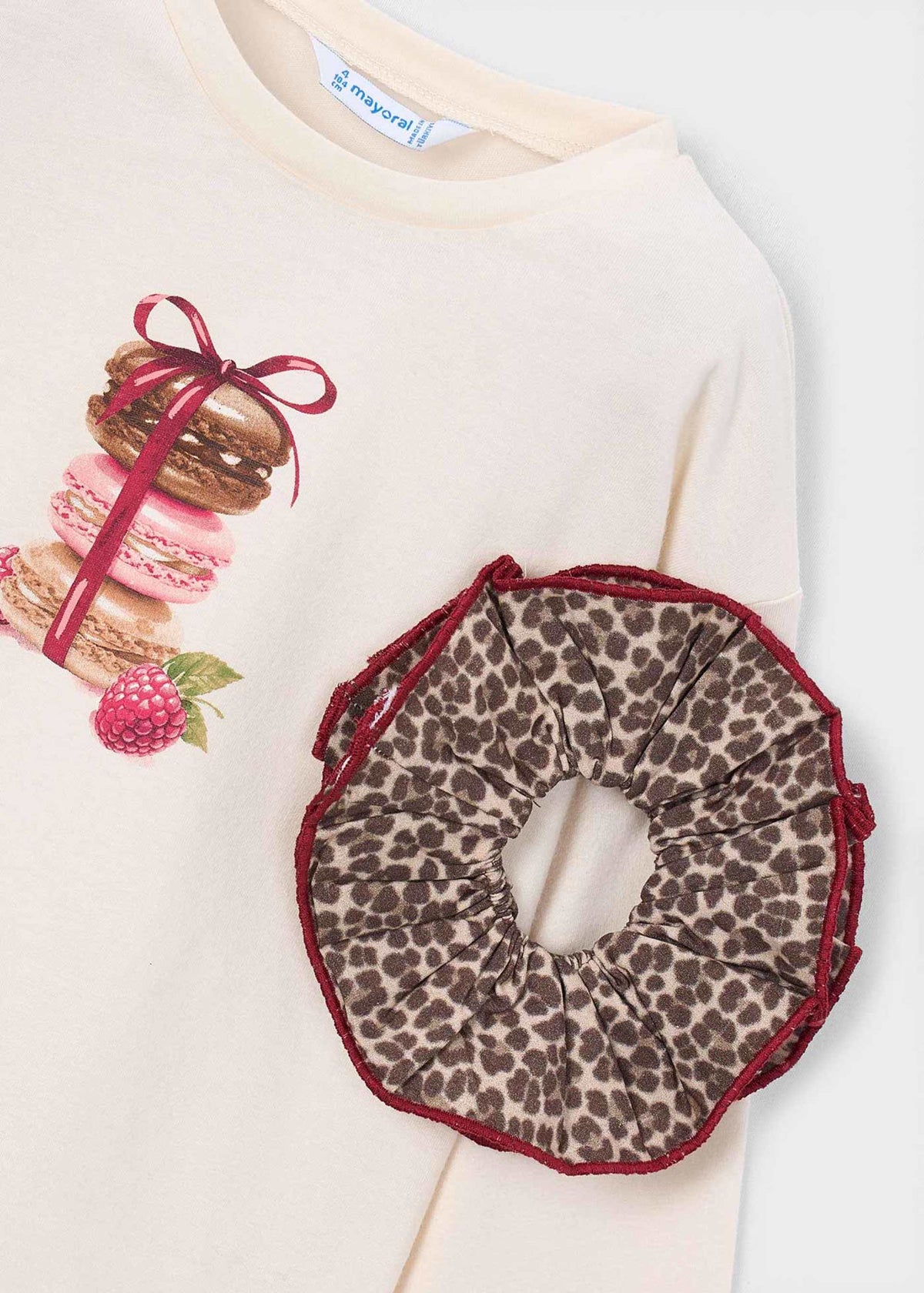Girls' T-shirt with hair tie
