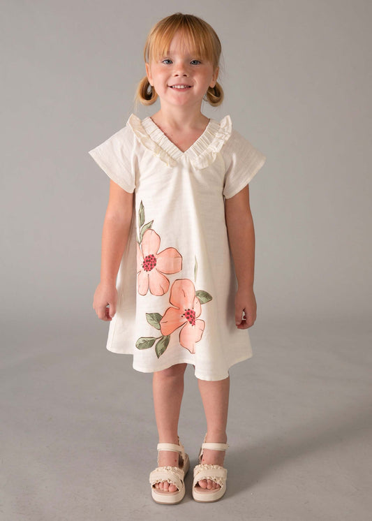 Blumenkleid aus Leinen für Mädchen