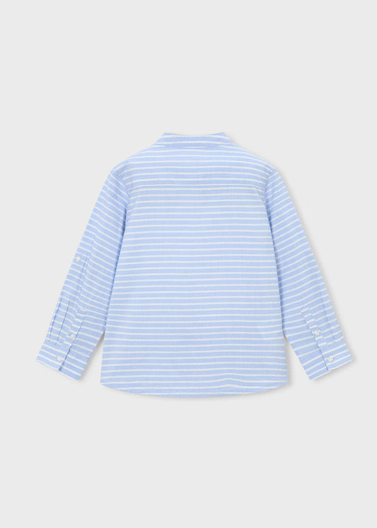 Langarm-Streifenshirt mit Stehkragen für Kinder