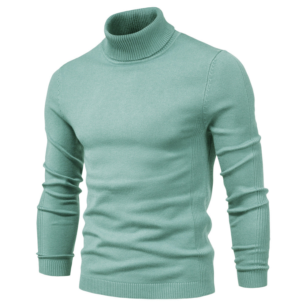 Men‘s Winter Turtleneck Thick Casual Solid Color Sweater