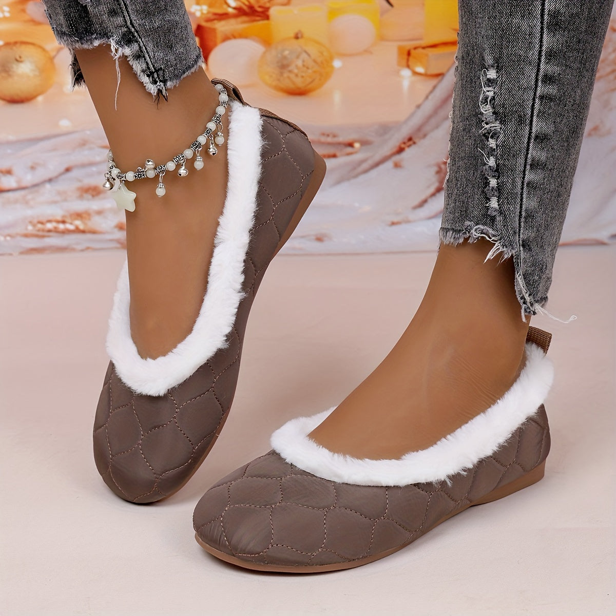 🔥Letzter Tag der Aktion 50% RABATT – Damenmode Weiche Mary Jane Plüsch-Ballerinas