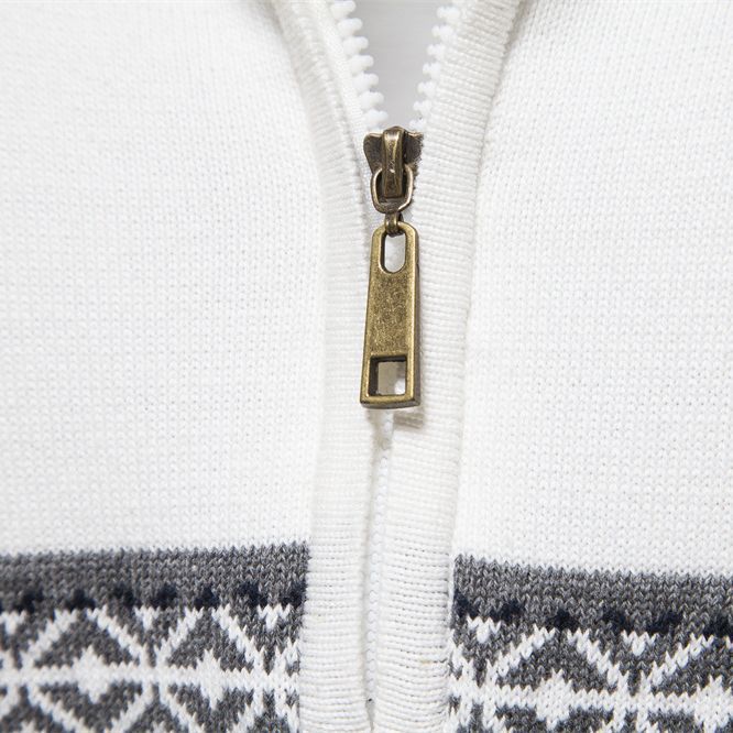 Herren Strickpullover mit Ethno-Muster und halbem Reißverschluss