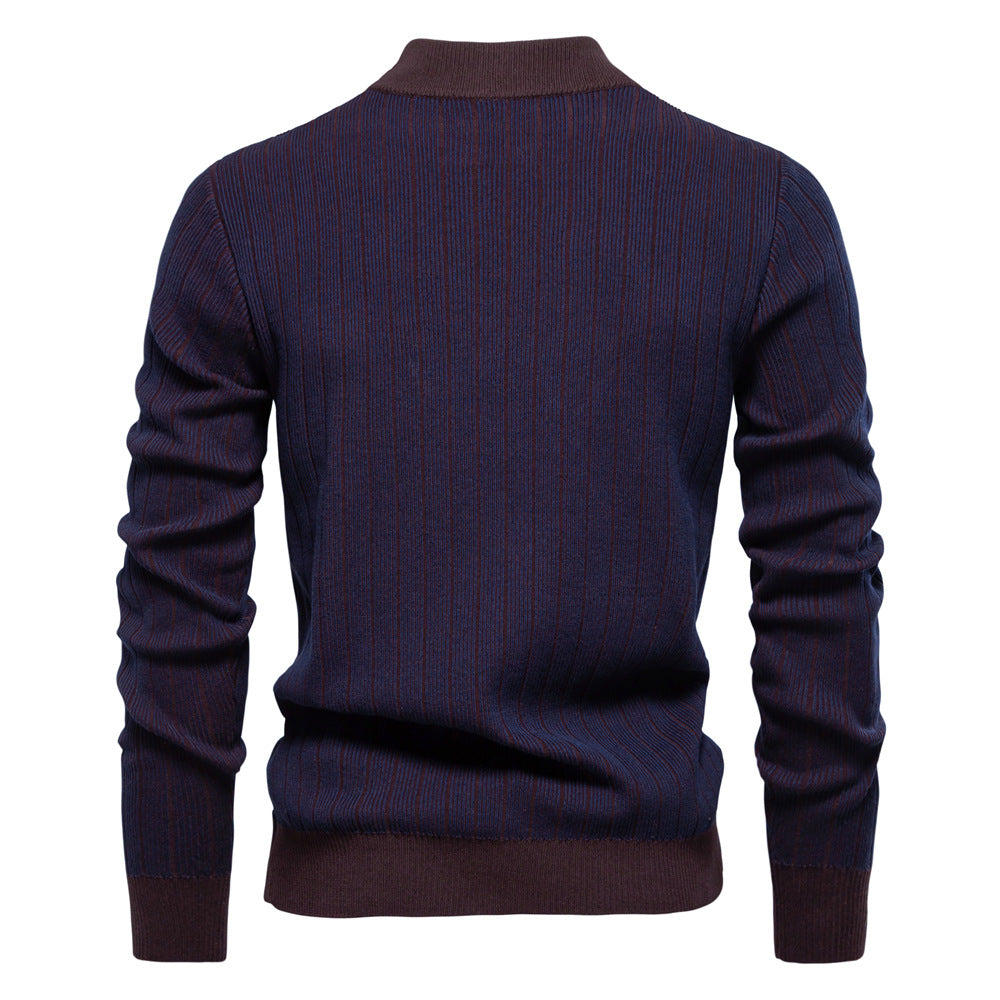Herren Rollkragenpullover mit Streifen
