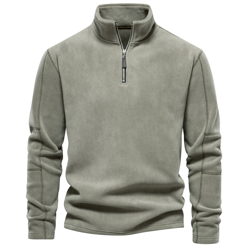 Herren Half-Stand-Collar Sherpa Fleece Pullover