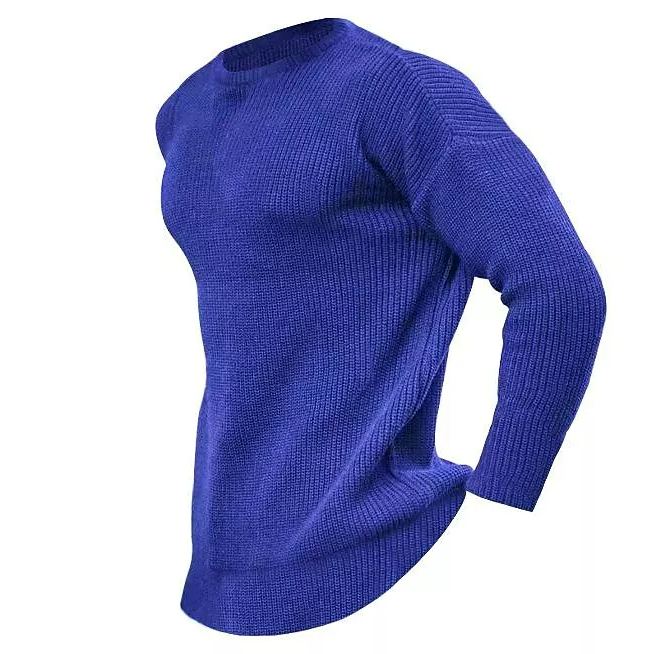 Herren Pullover Strickpullover Rundhals Einfarbig
