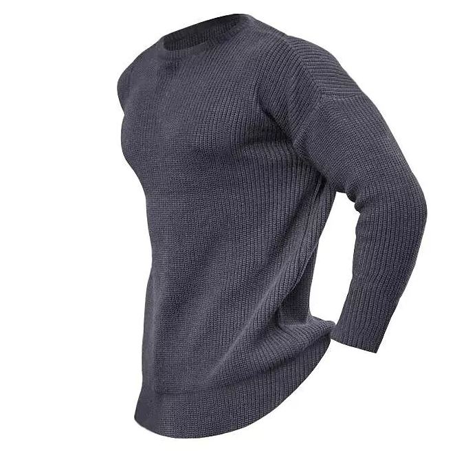 Herren Pullover Strickpullover Rundhals Einfarbig
