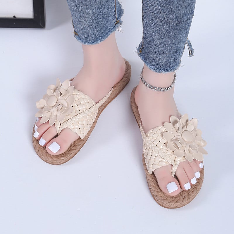 Damen Zehentrenner mit Blumenmuster