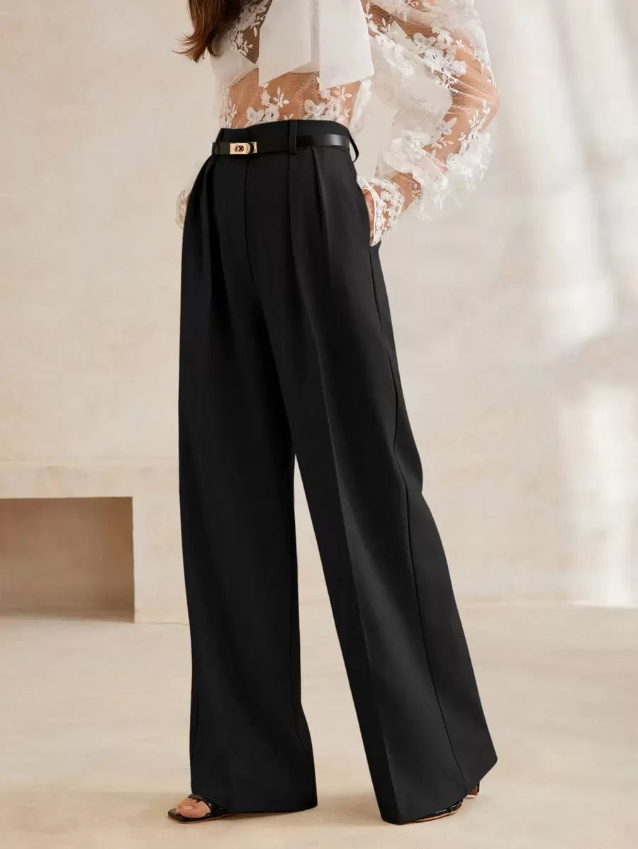 Moderne, stilvolle und schlichte Damen-Anzughose mit weitem Bein