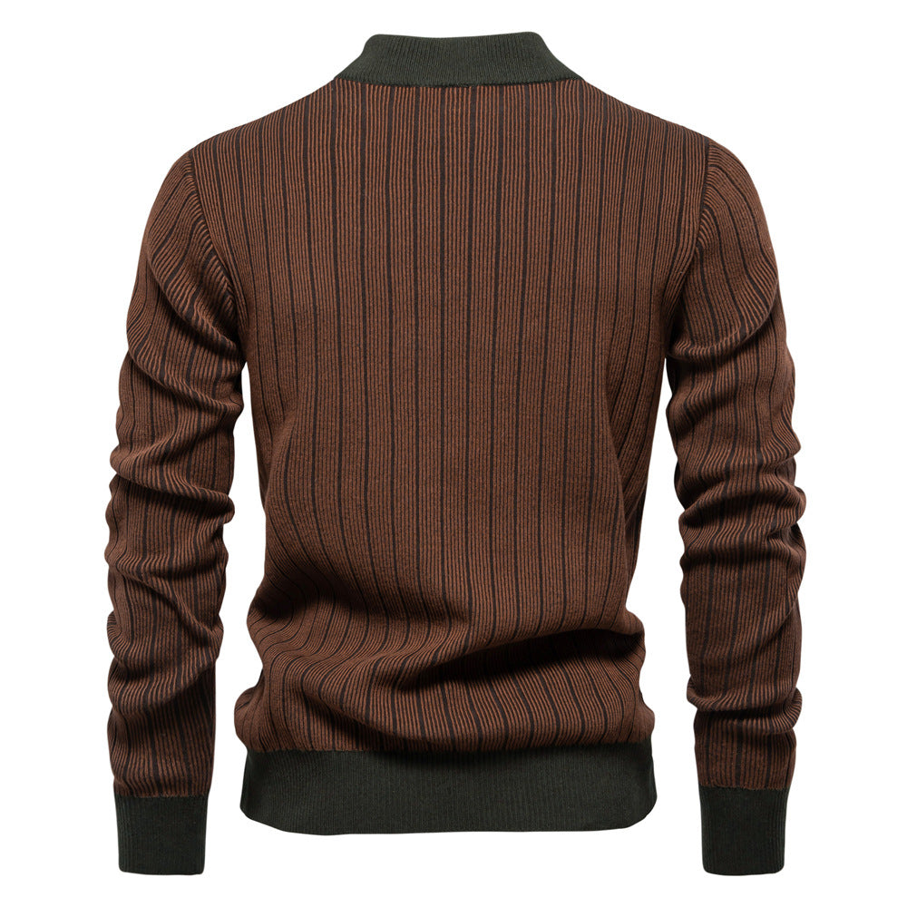 Herren Rollkragenpullover mit Streifen