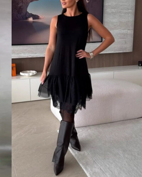 Maillard ärmelloses Kleid aus Mesh-Spitze