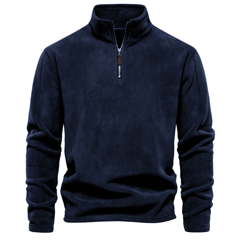 Herren Half-Stand-Collar Sherpa Fleece Pullover