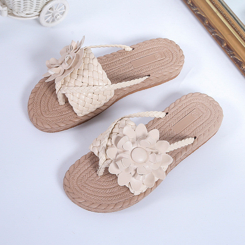 Damen Zehentrenner mit Blumenmuster