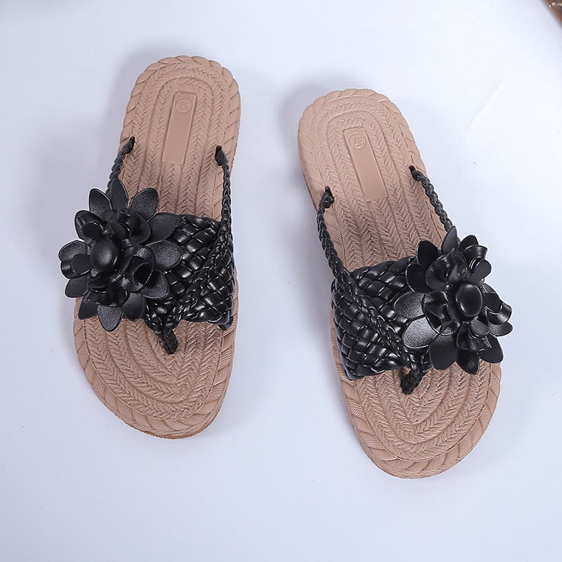 Damen Zehentrenner mit Blumenmuster