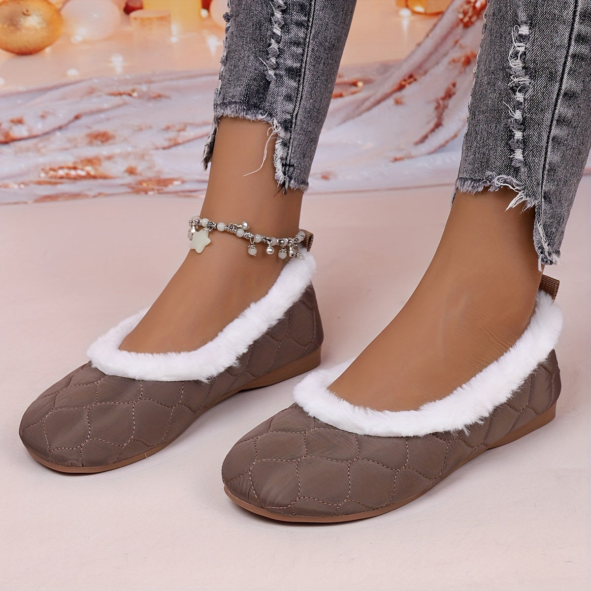 🔥Letzter Tag der Aktion 50% RABATT – Damenmode Weiche Mary Jane Plüsch-Ballerinas