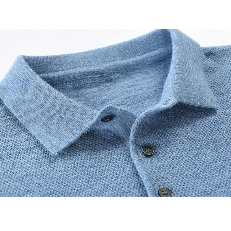 Herren Strickpullover Einfarbig mit Revers