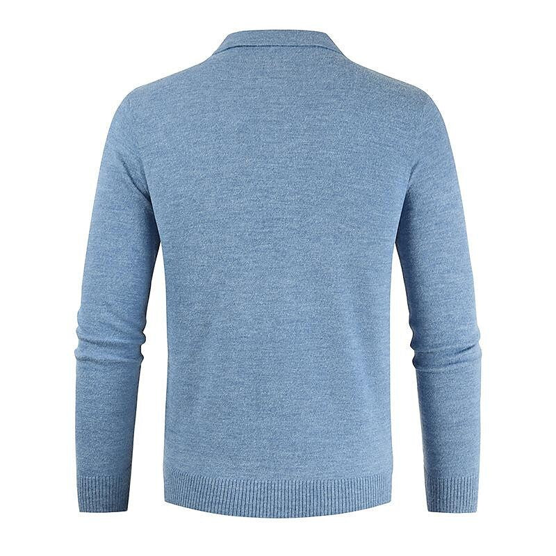 Herren Strickpullover Einfarbig mit Revers