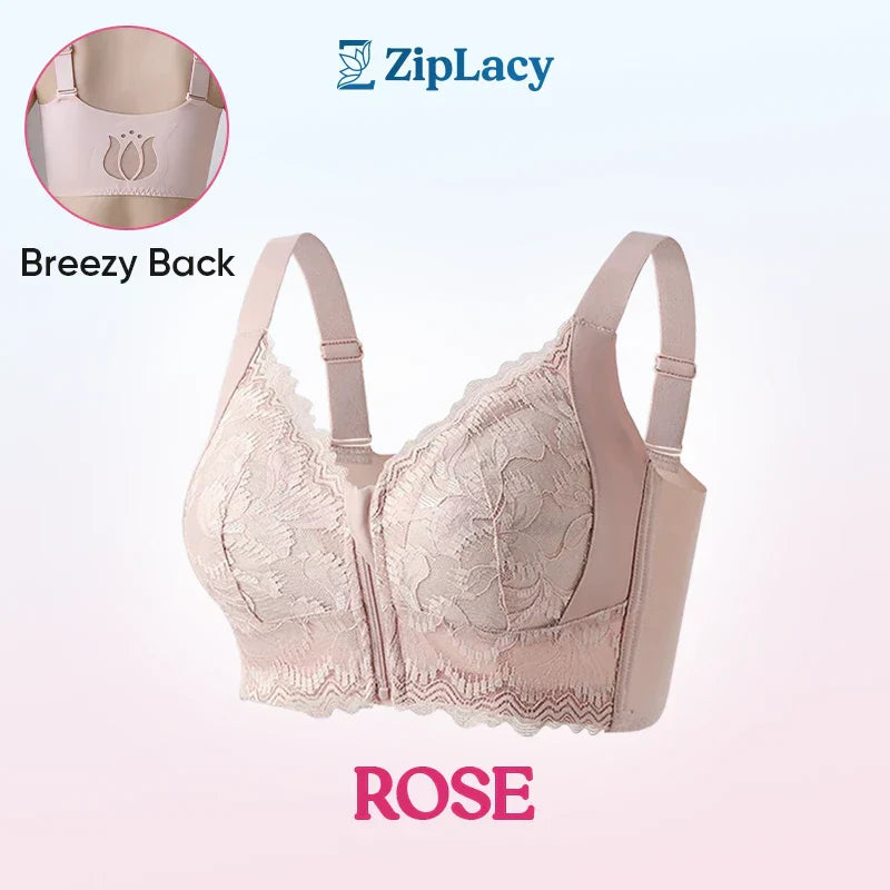 ZipLacy - WEIHNACHTSVERKAUF 70% RABATT - Ultraweicher, kabelloser BH mit Reißverschluss vorne und Lifting-Effekt
