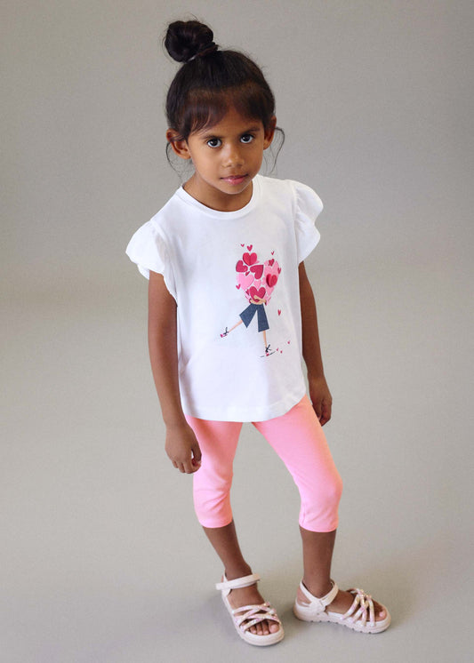 3-teiliges Leggings-Set mit Herzmuster für Mädchen