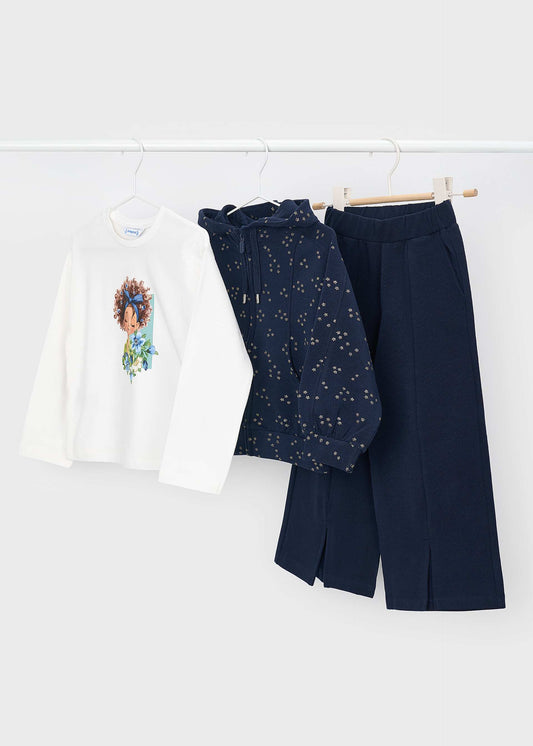 3-piece tracksuit with T-shirt for girls