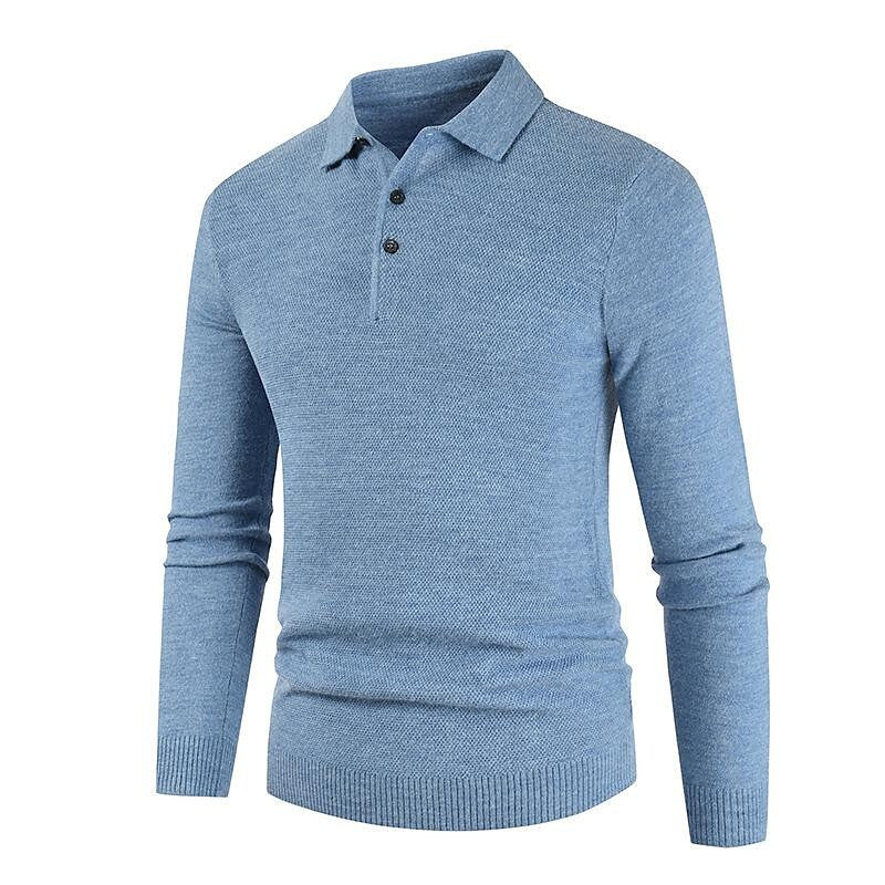 Herren Strickpullover Einfarbig mit Revers