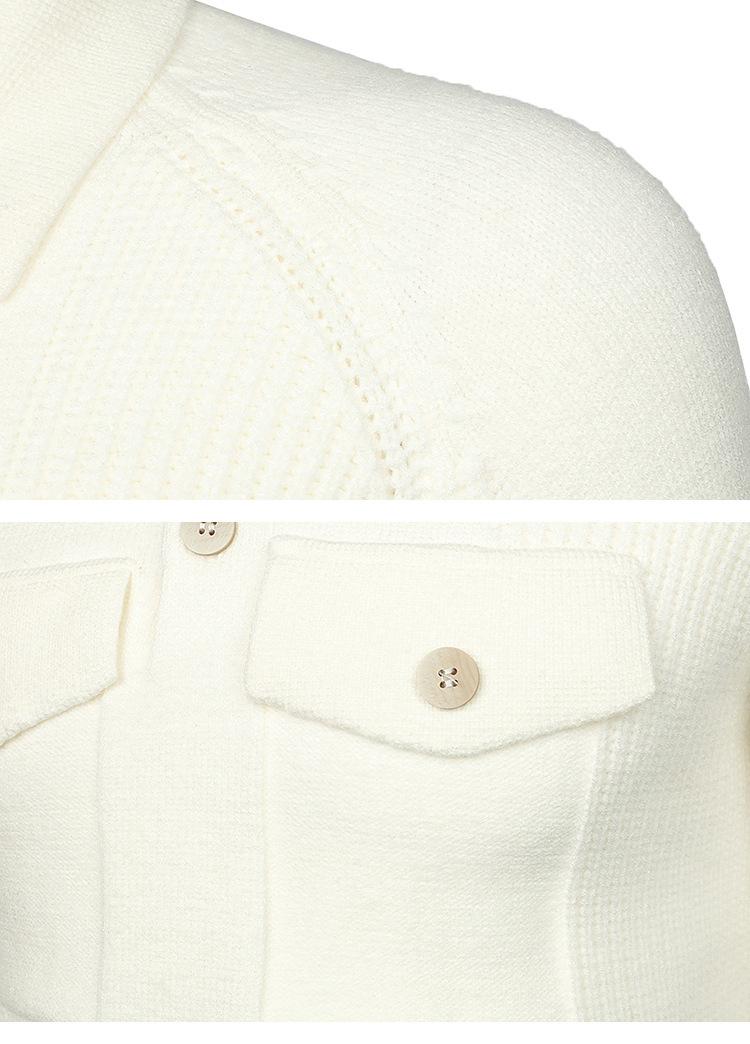 Herren Strickpullover im Vintage-Stil mit Reverskragen, Raglanärmeln und schmaler Passform