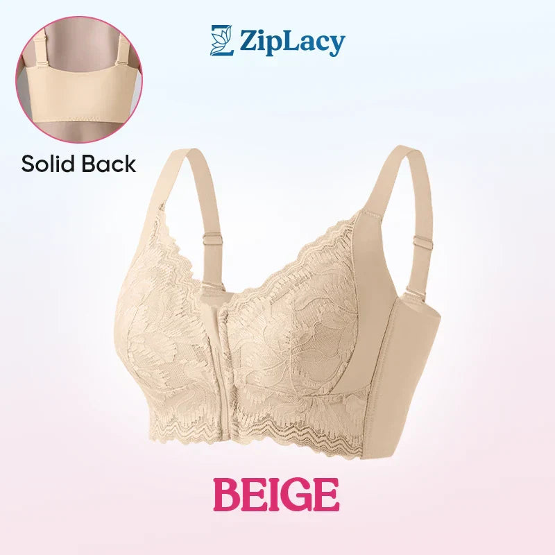 ZipLacy - WEIHNACHTSVERKAUF 70% RABATT - Ultraweicher, kabelloser BH mit Reißverschluss vorne und Lifting-Effekt