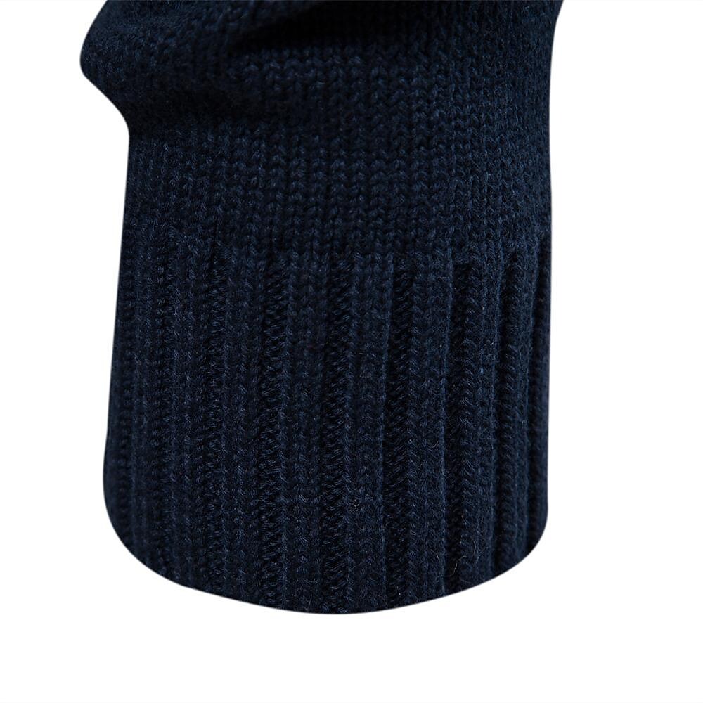 Herren Strickjacke aus Baumwolle mit Stehkragen und kontrastierenden Streifen