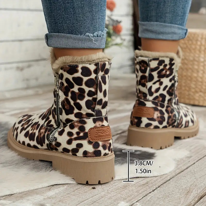 Gefütterte Damen-Martinsstiefel mit Reißverschluss