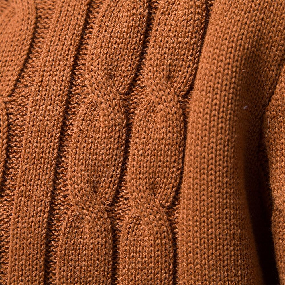 Herren Strickjacke aus Baumwolle mit Stehkragen und kontrastierenden Streifen