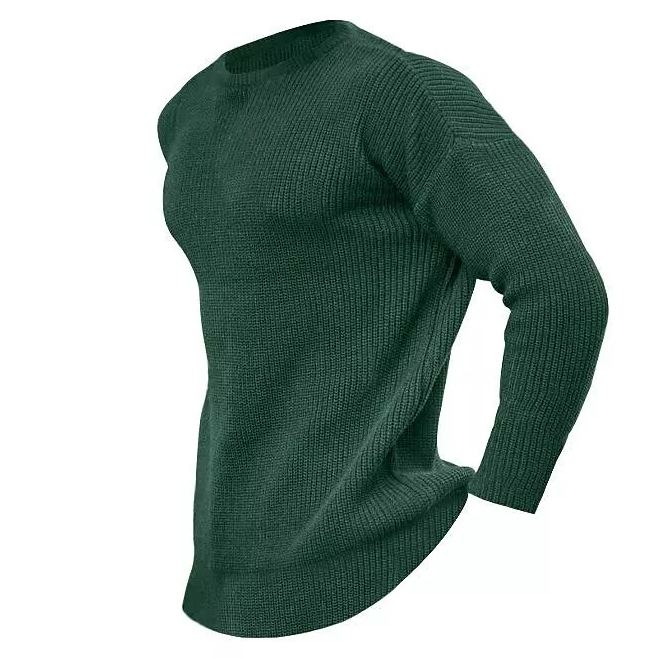 Herren Pullover Strickpullover Rundhals Einfarbig