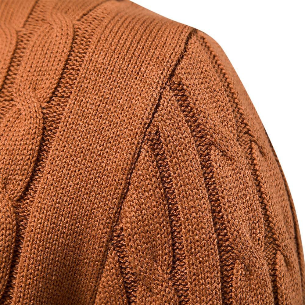 Herren Strickjacke aus Baumwolle mit Stehkragen und kontrastierenden Streifen