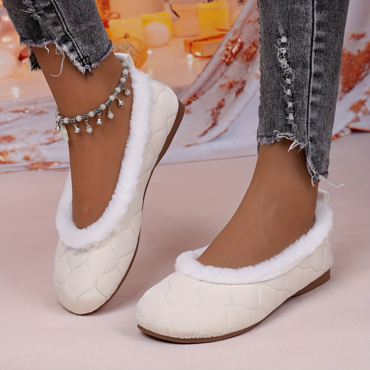 🔥Letzter Tag der Aktion 50% RABATT – Damenmode Weiche Mary Jane Plüsch-Ballerinas