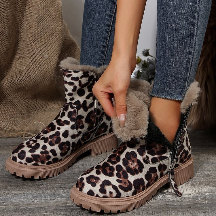 Gefütterte Damen-Martinsstiefel mit Reißverschluss