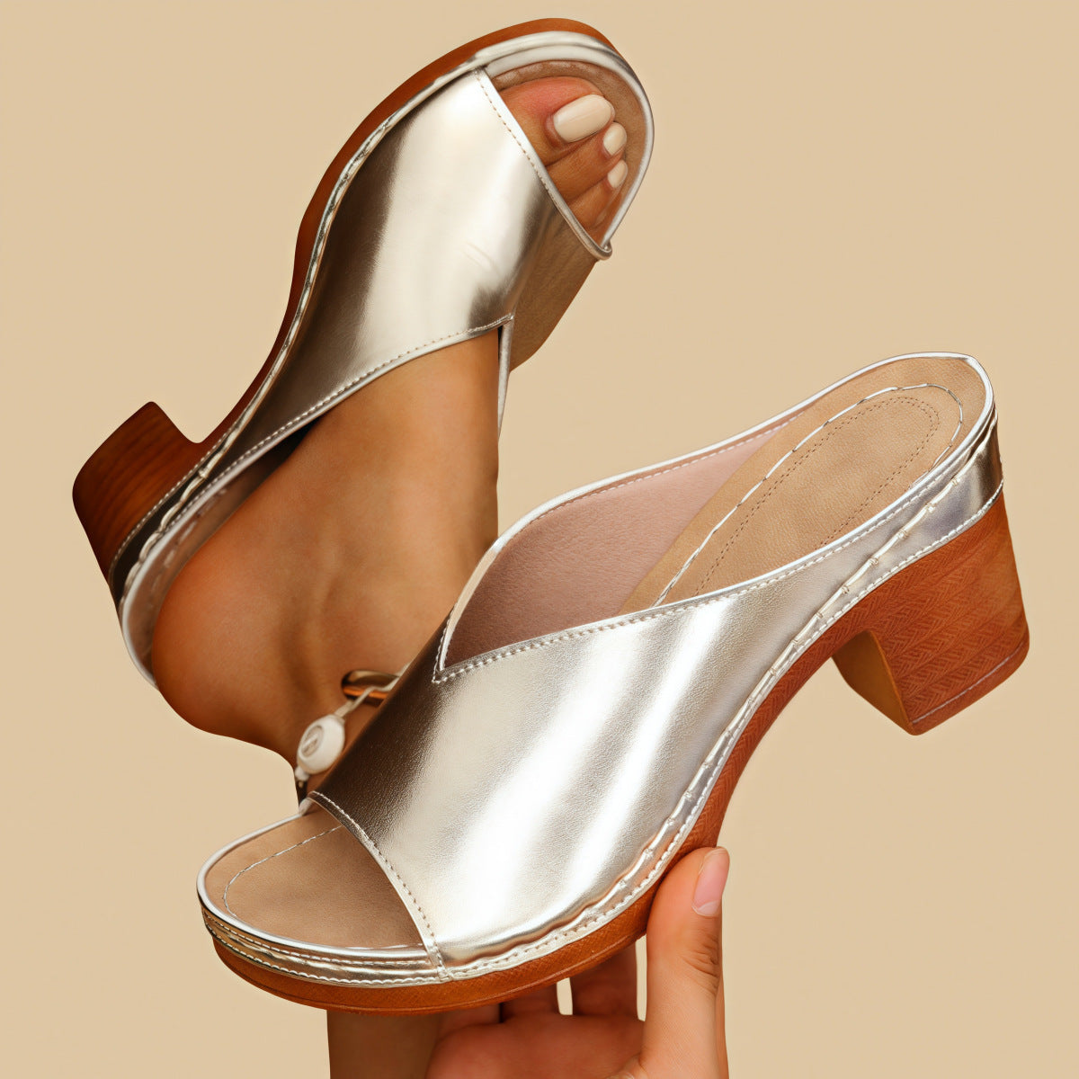 NEUHEIT 70 % RABATT – Orthopädische Chunky High Heel Sandalen