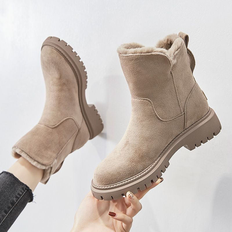 Gefütterte Damen-Martinsstiefel mit Reißverschluss