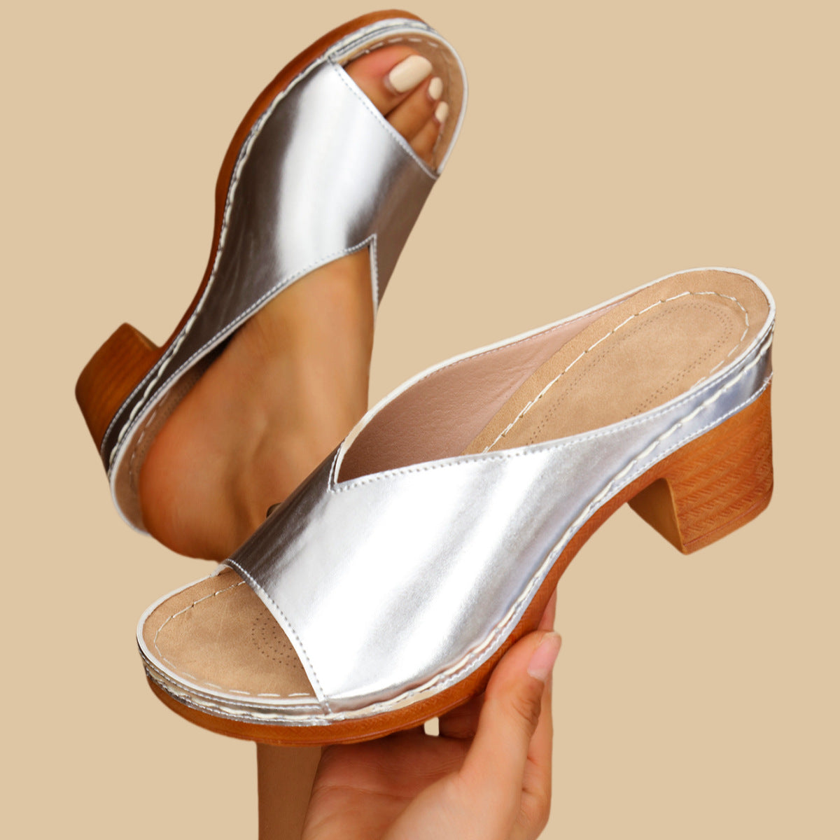 NEUHEIT 70 % RABATT – Orthopädische Chunky High Heel Sandalen