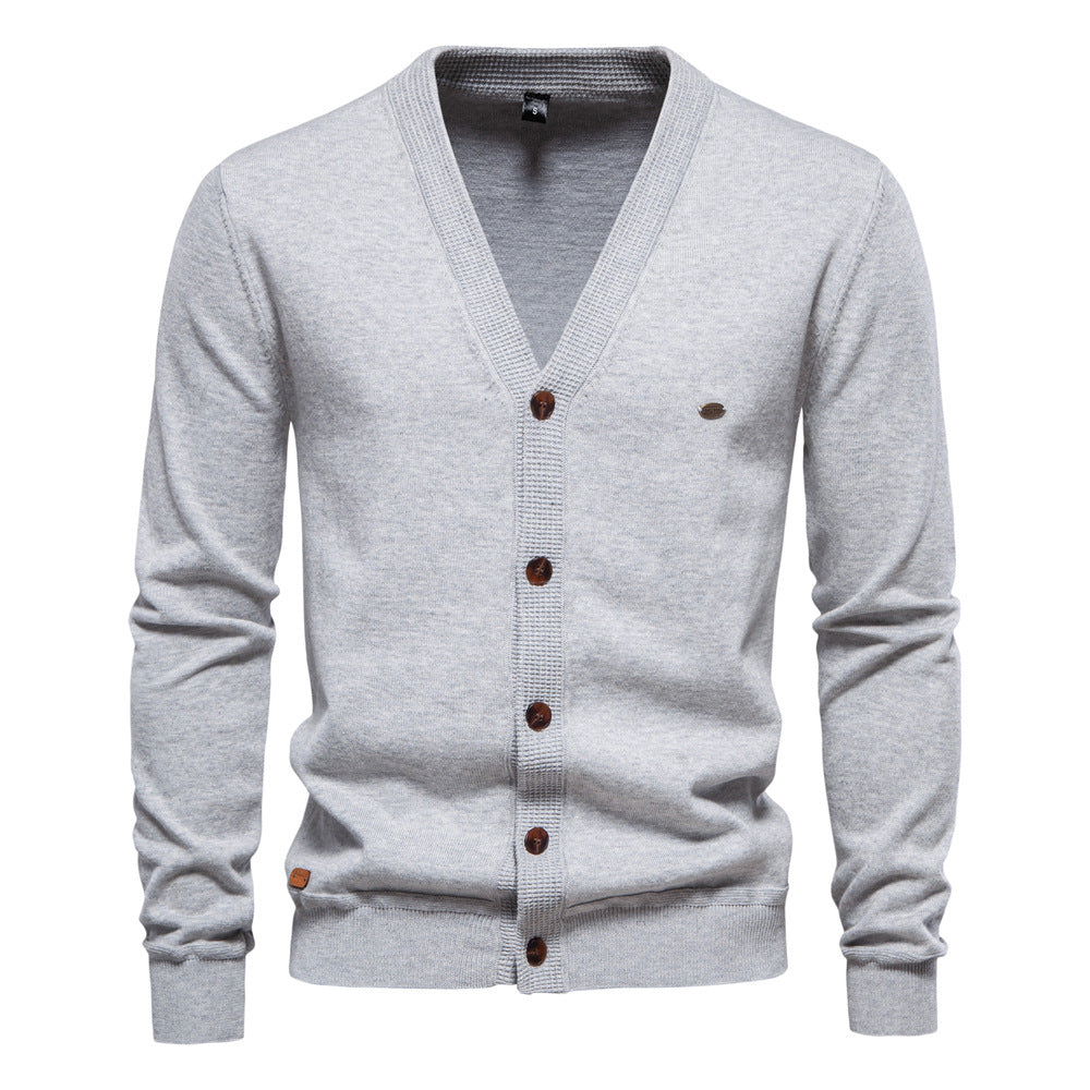 Herren V-Ausschnitt Strickjacke Slim Fit