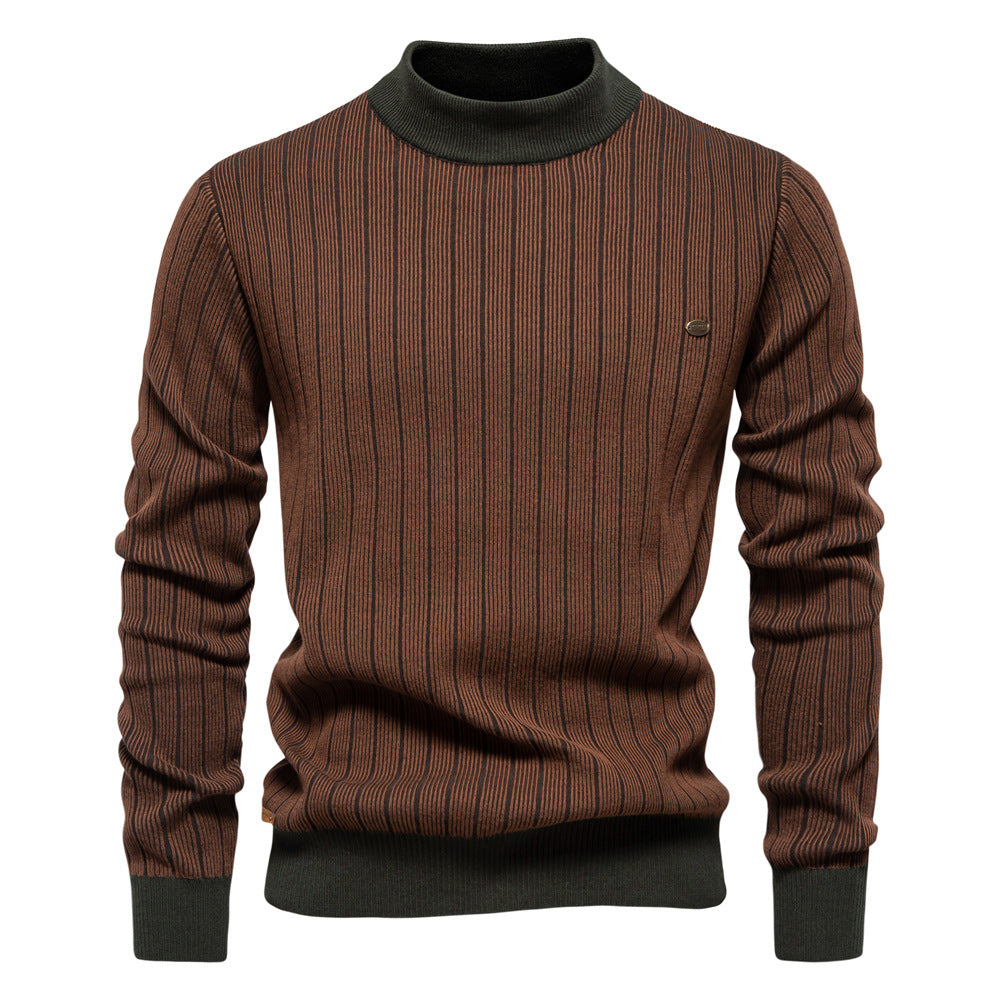 Herren Rollkragenpullover mit Streifen