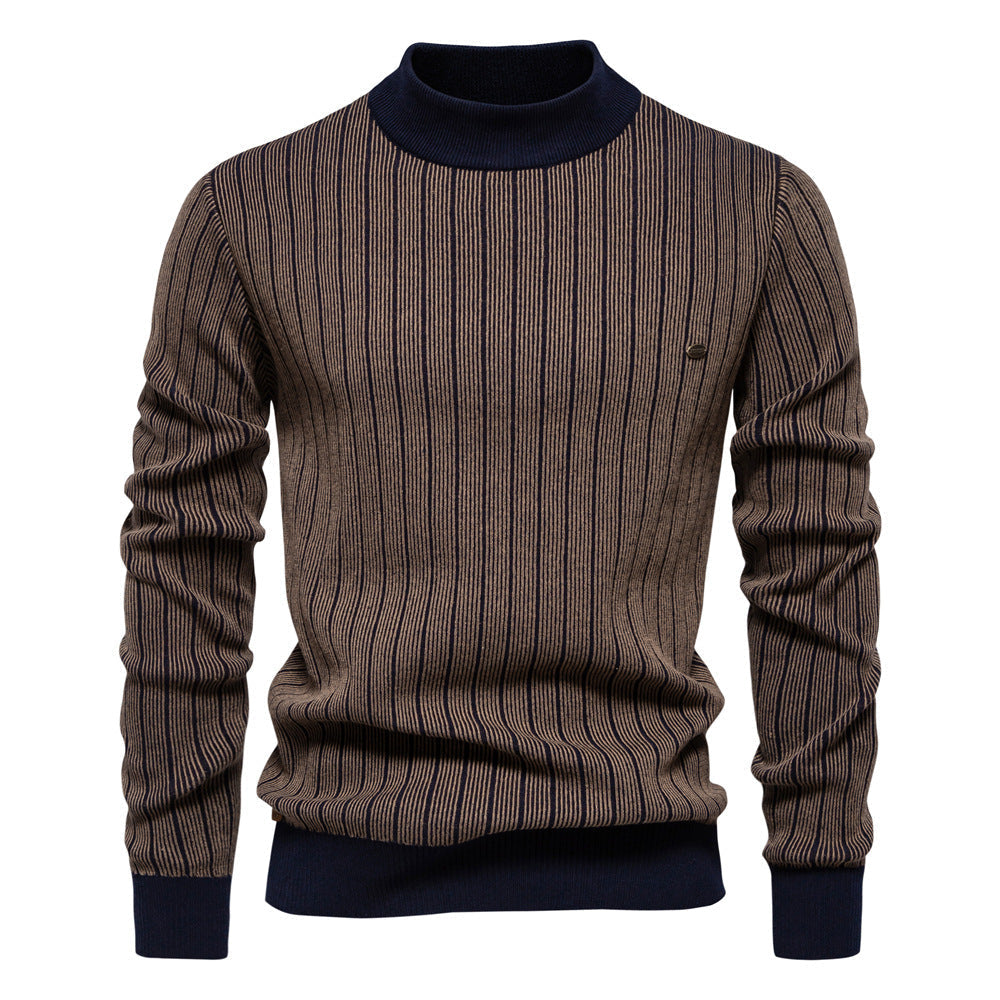 Herren Rollkragenpullover mit Streifen